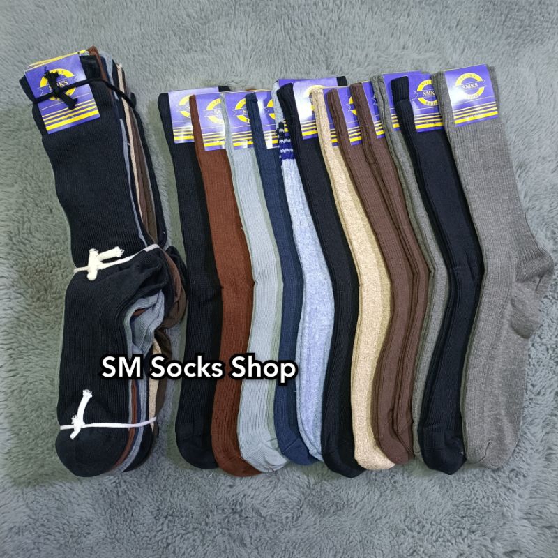 A99 ถุงเท้าแบบยาวผ้าหนามีสีดำ/คละสีขนาด ยกโหล12คู่ ฟรีไซส์เท้า37-44ใส่ได้พร้อมส่งค่ะ