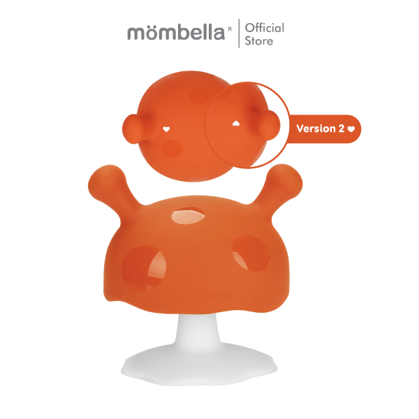 Mombella ยางกัดเห็ดมัมเบล่าสุดนิ่ม ของแท้จากอังกฤษ ปลอดภัยมี มอก. ยางกัดซิลิโคนอันดับ1  Mushroom Teethers Orange