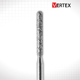 (VERTEX 1กล่อง5ตัว) Diamond Bur หัวกรอไดมอนด์ หัวกรอกากเพชร ทรง Cylinder round-ended – 882 Standard