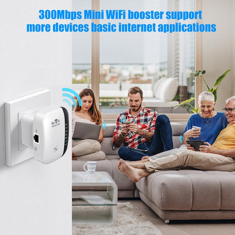 WIFI Repeater Amplifier สัญญาณ ไวไฟ 300 Mbps เครือข่ายไร้สาย Extender Wifi เราเตอร์บูสเตอร์ ตัวขยายสัญญาณไวไฟ