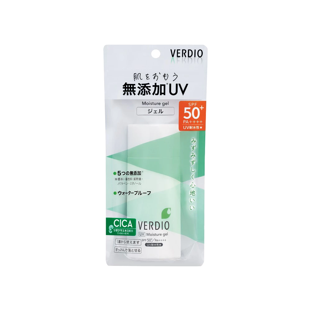 VERDIO UV MOISTURE GEL N SPF50+ PA++++ 80 g / เจลกันแดด ผิวบอบบาง กันน้ำและล้างออกง่ายด้วยสบู่