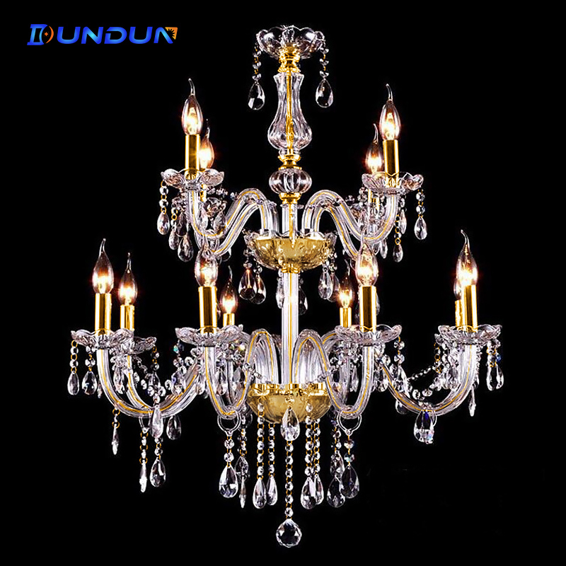 โคมไฟระย้าสวยๆ คริสตัล โคมระย้าคริสตัลยุโรป ห้องนอนของโรงแรม โคมไฟห้องนั่งเล่น โคมไฟคริสตัล