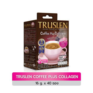 Truslen collagen coffee Box ((40 sachets)) ทรูสเลน คอฟฟี่ คอลลาเจน กาแฟปรุงสำเร็จชนิดผง(กล่อง 40 ซอง สีชมพู)