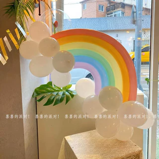 ร้านไทย เซ็ทลูกโป่งวันเกิด 🌈เซ็ทรุ้งกินน้ำ เซ็ทเรนโบว์+ลูกโป่งสีขาว