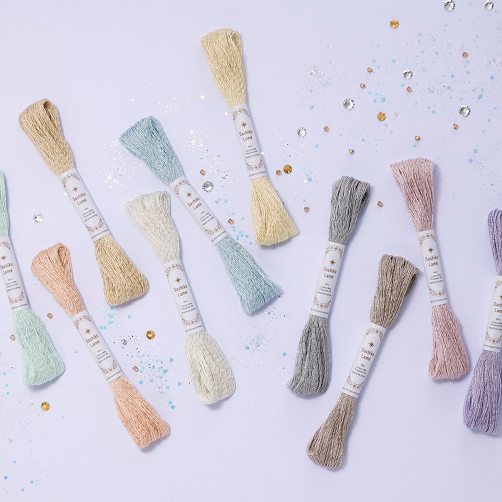 Olympus Sashiko Lame Threads ด้ายปักซาชิโกะรุ่นกลิตเตอร์ ยาว 40m Made in japan