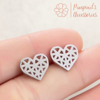 🇹🇭 พร้อมส่ง : 💓 ต่างหูสแตนเลสสไตล์มินิมอลลายหัวใจ | Heart Stainless Steel Minimalist Stud Earring.