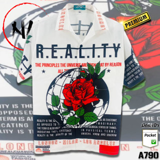 เสื้อฮาวาย กุหลาบโลก A790 ผ้าไหมอิตาลีแท้
