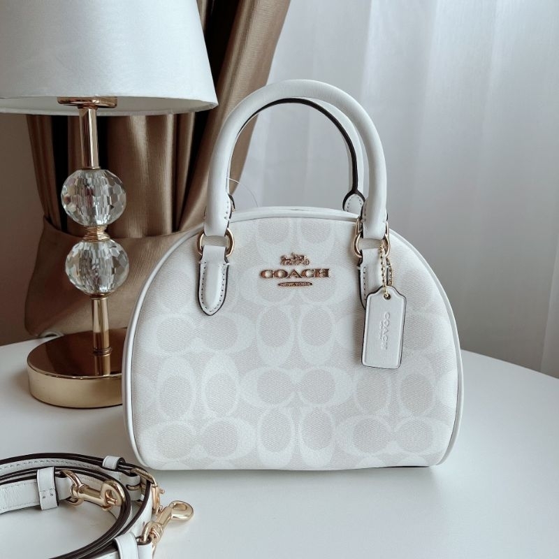 Coach Sydney Satchel In Signature ca591IM/ CHALK GLACIERWHIT sample