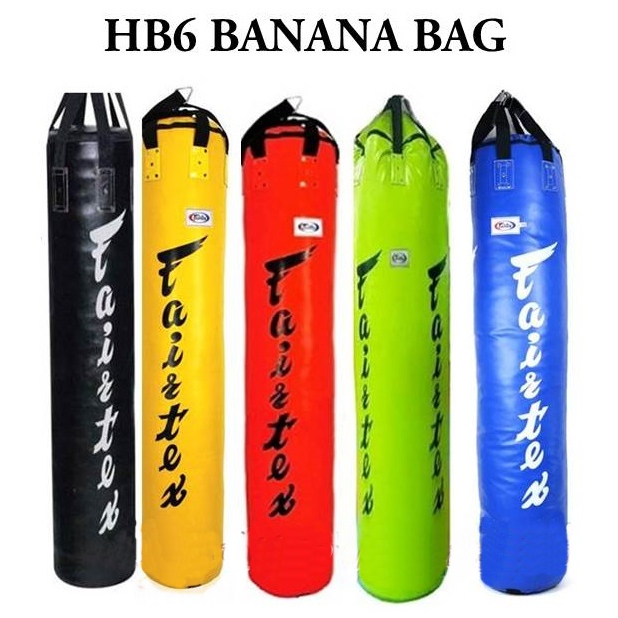 Fairtex Heavy Bag HB6 Banana 6 Feets Training (un-filled) MMA K1 กระสอบทรายแฟร์แท็กซ์ 6 ฟุต ทรงกล้วย (เเบบไม่ได้บรรจุ)