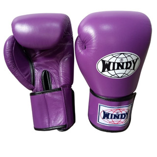 Windy Boxing Gloves BGVH Purple 8,10.12,14 oz. นวมซ้อม มวยไทย วินดี้สปอร์ต เมจิคเทป สีม่วง หนังแท้ ผลิตในประเทศไทย