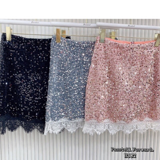 🇰🇷New🇰🇷  Korea blingbling sequins skirt  กระโปรงสั้นวิ้งเลื่อม ซับในเป็นกางเกงใส่สวย ดีเทลแต่งชายลูกไม้สวยเก๋