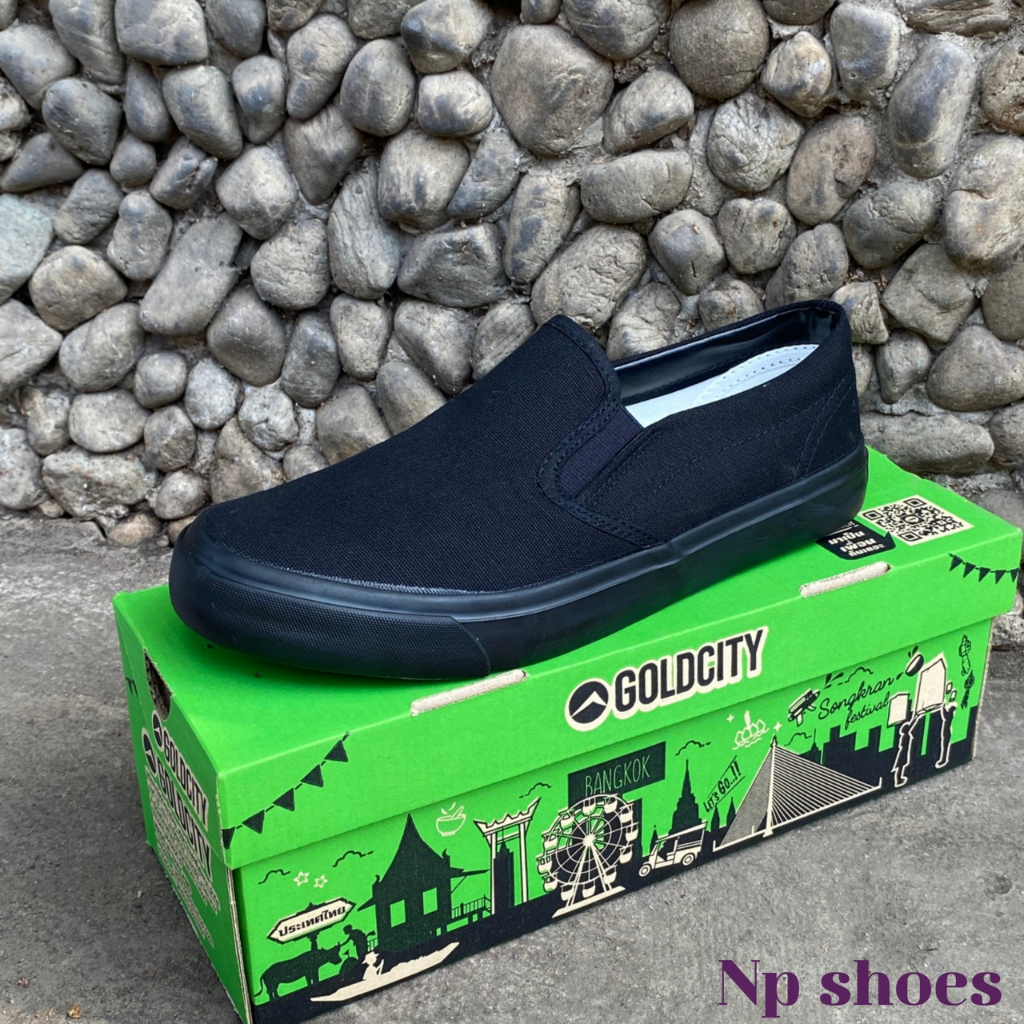 (ลูกค้าใหม่ราคา1บาท)🩴รองเท้าผ้าใบ GOLDCITY 🩴สลิปออน รุ่นNS011 รองเท้าผ้าใบผู้ชาย