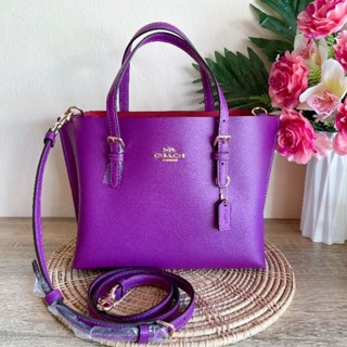 พร้อมส่ง 1 ใบ 💜มาใหม่ กระเป๋าสีม่วง สวยมาก👜💜NEW COACH MOLLIE TOTE 25 WITH SIGNATURE CANVAS