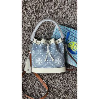 Tory burch T monograme Denim Bucket Bag