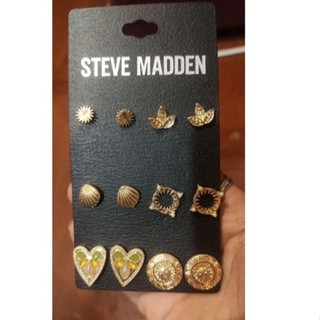 Steve madden ต่างหูเซตแนววินเทจสีทองสวยงานแท้