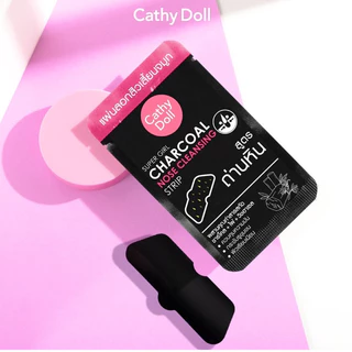 (12แผ่น/กล่อง) Cathy Doll Super Girl Charcoal Nose Cleansing Strip แผ่นลอกสิวเสี้ยน จมูก