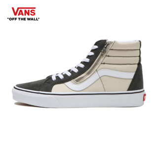 VANS SK8HI REISSUE SIDE ZIP - TAN/WHITE รองเท้าผ้าใบ ชาย หญิง