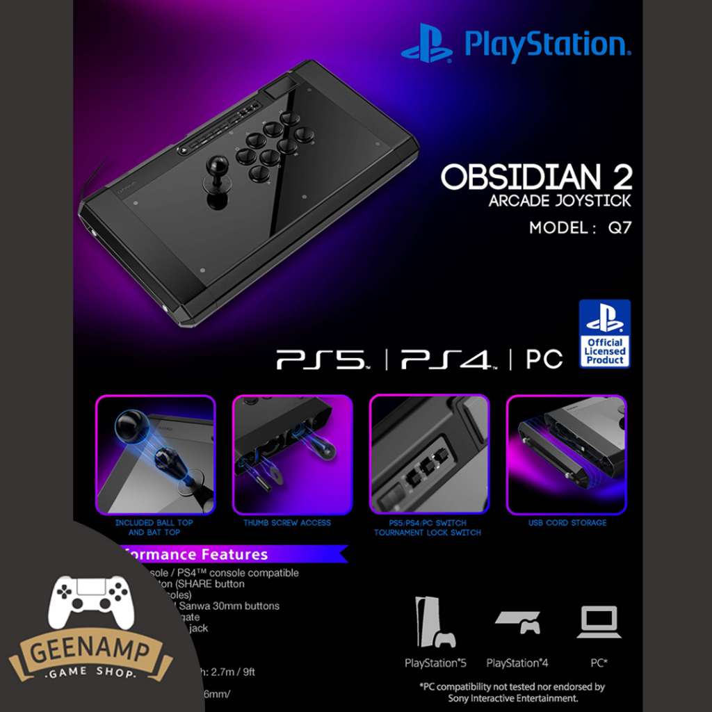 จอยโยก Qanba Obsidian 2 Arcade Joystick (Model: Q7) สำหรับ PS5/PS4/PC