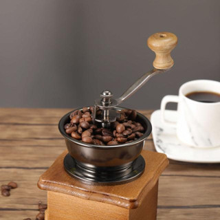 เครื่องบดกาแฟ Coffee Grinder แบบมือหมุน สแตนเลส (กล่องไม้คลาสสิค) -Coffee