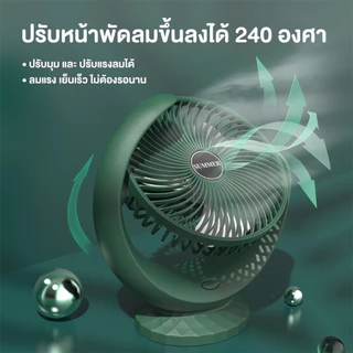 พัดลม พัดลมตั้งโต๊ะ พัดลมพกพา 6000mAh แบตเตอรี่ความจุสูง พัดลมไร้สาย พัดลมเล็กต้ังโต๊ะ พัดลมมินิแบบ ลมแรง3เท่า ชาร์จ USB