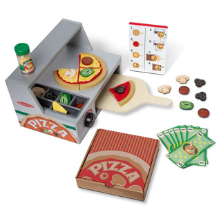 [36-41ชิ้น]ของเล่นพิซซ่า Melissa &amp; Doug Top &amp; Bake Pizza Counter รุ่น 9465/167 รีวิวดีใน Amazon USA มีเตา โดว์ ท๊อปปิ้ง กล่อง เครื่องครัว ไม้อย่างดี