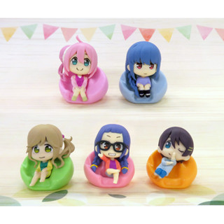 Yuru Camp Osuwari Cushion Figure Gashapon โมเดล กาชาปอง การ์ตูน โลลิตั้งแคมป์ งานแท้จากญี่ปุ่น