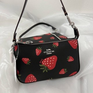 📮(พร้อมส่ง)กระเป๋าถือ สีมาใหม่Coach Nolita 19 With Wild Strawberry Print Style No. CH533 / black