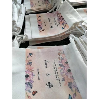 ถุงผ้าสกรีนน่ารักตามแบบโลโก้คุณขนาด6*8นิ้ว🌸ขั้นต่ำสั่งทำ20ใบค่ะ🌸