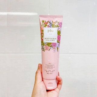 🔆พร้อมส่ง🍃สูตรใหม่🌸PLU BODY SCRUB PINK FLORAL 200 G.🍃สครับเกาหลี สครับผิวกลิ่นกุหลาบ