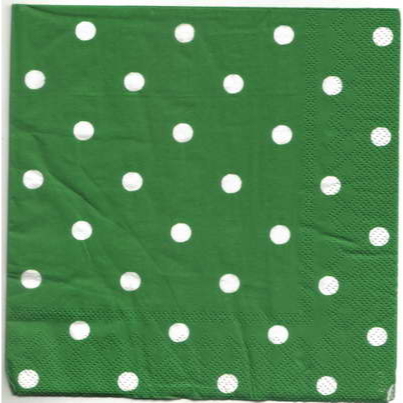 Pladao Napkin ภาพ Cath Kidston Polka Dot ลายจุด เขียววินเทจ กระดาษ แนพกิ้น สำหรับงานศิลปะ เดคูพาจ decoupage ขนาด L 33x33