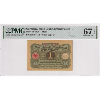 Germany 1 Mark 1920 P 58 Superb Gem UNC PMG 67 EPQ