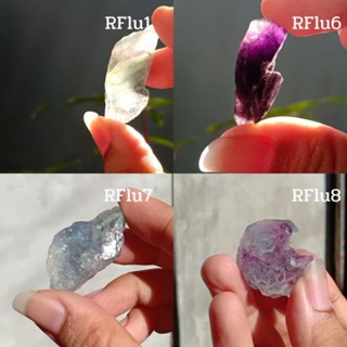 ฟลูออไรต์ | Fluorite 🍏🌈 #RFlu1, #RFlu6 - #RFlu8#หินดิบ สีเขียว ม่วง ใส ม่วงคาดกั้น หินธรรมชาติ หินสะสม