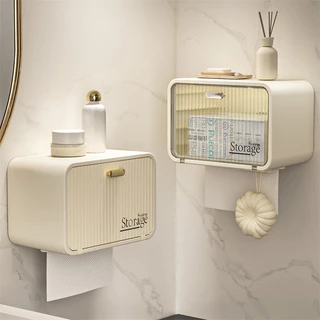 Dear Home กล่องใส่ทิชชู่ กันน้ำ กล่องใส่กระดาษทิชชู่ ติดผนัง รุ่นไม่ต้องเจาะ