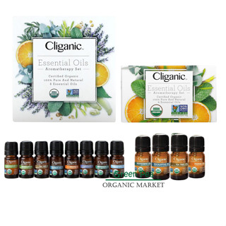 Cliganic Essential Oils Organic Aromatherapy น้ำมันหอมระเหย ออร์แกนิก Set 8 /Set 4 ขนาด 5 ml ช่วยปรับสมดุลอารมณ์