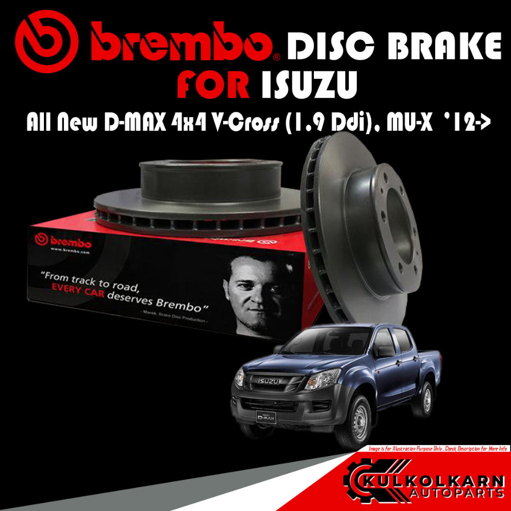 จานเบรกหน้า  BREMBO ISUZU  All New D-MAX 4x4 V-Cross (1.9 Ddi), MU-  12-> (09 C244 10)