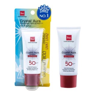 BSCกันแดด BSC Crystal Aura บีเอสซี คริสตัล ออร่า ซันสกรีน แอนตี้ พอลุชั่น SPF50 PA+ 25กรัม