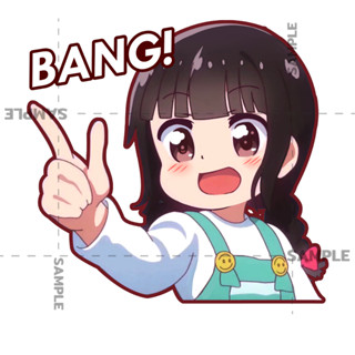 Anime สติกเกอร์ Bang meme 2 แผ่น อนิเมะมีม สติกเกอร์ Anime Stickers นางฟ้าตัวน้อยได้ลงมาโปรดฉันค่ะ watashi ni tenshi