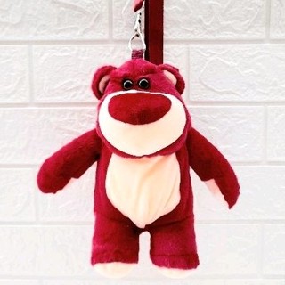 กระเป๋าสะพาย/ตุ๊กตาหมีล็อตโซ่ สตรอเบอรี่ Lotso Strawberry Bear ขนาดเล็ก(ของใหม่)