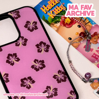 (pre-order จากเกาหลี) mafavarchive - pink aloha epoxy case เคสมือถือคลุมรอบเครื่องขอบซิลิโคน