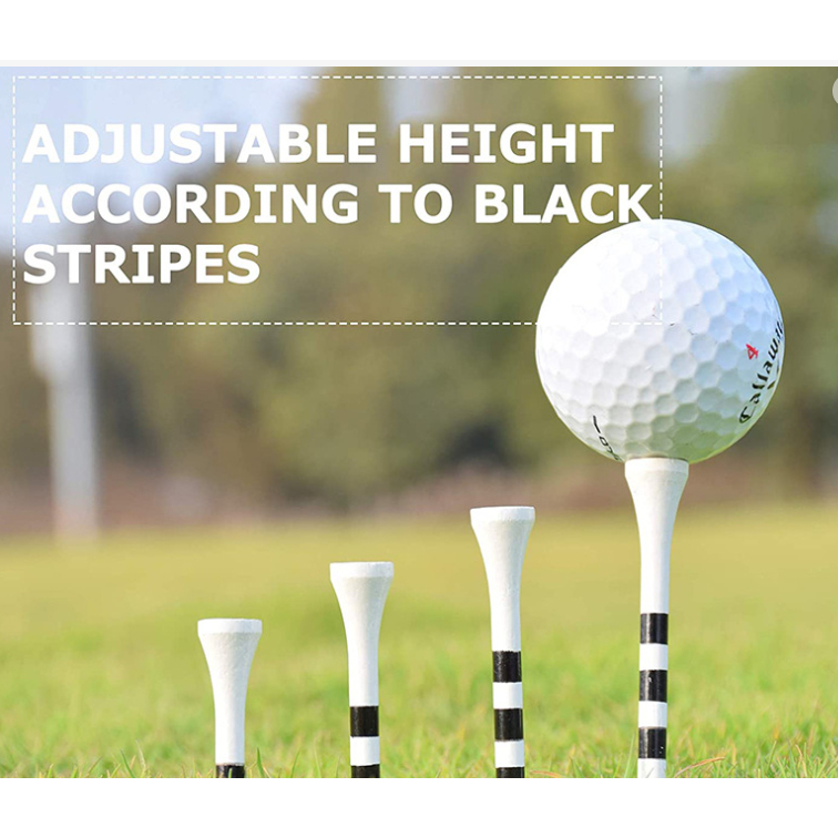 -SiV Mall- ทีตั้งลูกกอล์ฟ ทำจากไม้ไผ่ แพ็ค 50 ชิ้น มีลายคาดสีดำ กอล์ฟที Golf Tee สำหรับตั้งลูกกอล์ฟ แท่นตั้ง Bamboo Golf - รูปที่ 4
