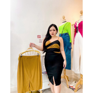 100KG Plus size กระโปรงพรางหุ่นสาวอวบ ผ้าร่องใส่ดี รุ่นเอลซ่า (R33)