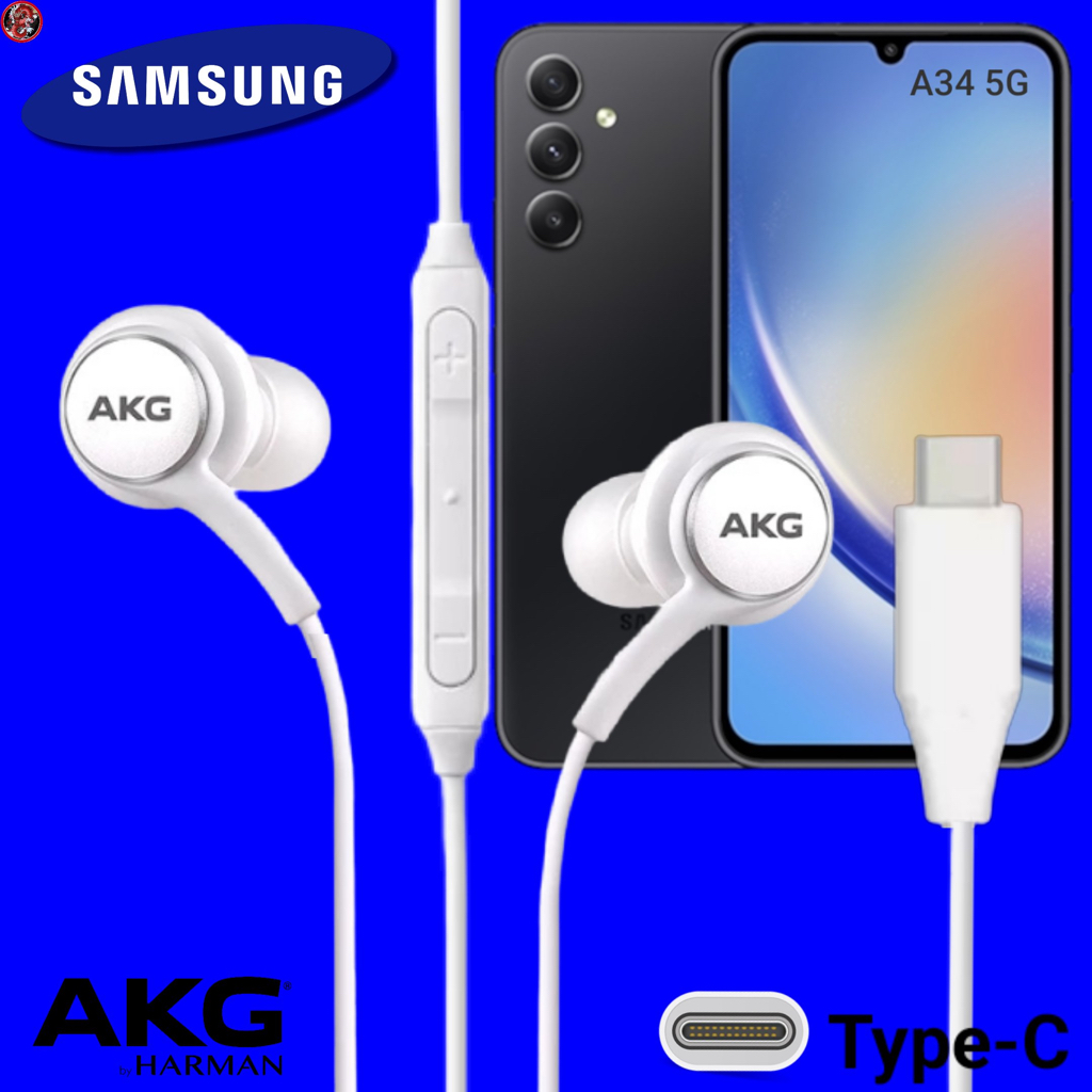 หูฟัง สมอลทอล์ค Samsung A34 5G Type-C In-ear ซัมซุง อินเอียร์ เสียงดังและดี เบสหนัก เลื่อน-หยุดเพลง 