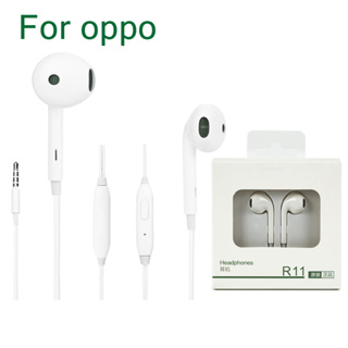 หูฟังoppo r11 r17 3.5mm reno MH135 เสียงดี คุณภาพ AA (รับประกันหนึ่งปี)ไมโครโฟนในตัว