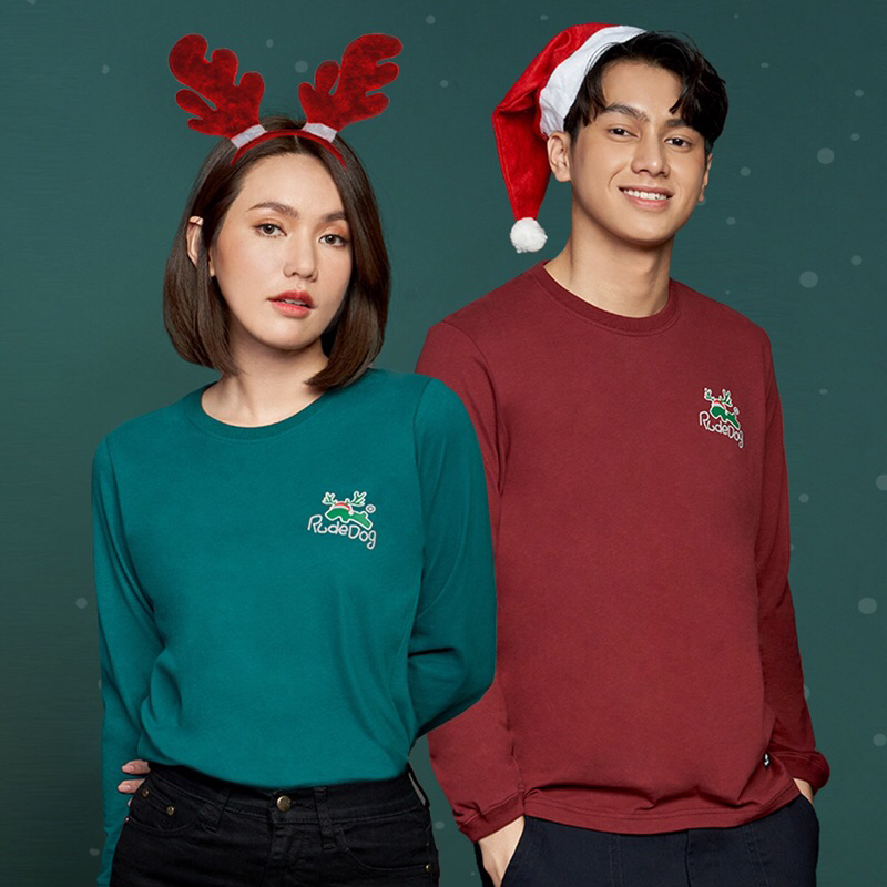 Rudedog Christmas Reindeer แขนยาว ผ้ายืด ผ้านุ่ม ของแท้ ของใหม่ มือ1