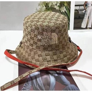 หมวกแฟชั่น ลายน้ำตาล ผ้าหน้า bucket hat