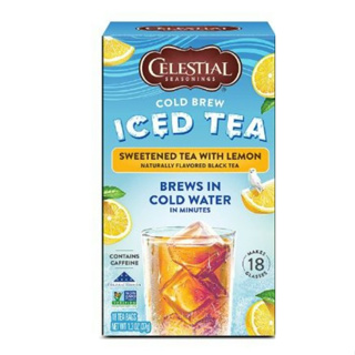 Celestial Cold Brew Iced Tea Sweetened with Lemon 318 Tea Bags 7g.