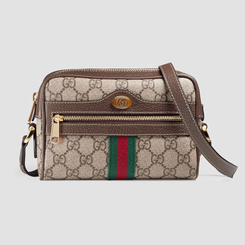 กระเป๋าสะพายคลาสสิกของผู้หญิง gucci ใหม่จัดส่งจากฝรั่งเศส/กระเป๋ามินิแคนวาส Ophidia GG Supreme
