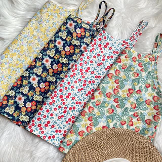 PYCK CLOTHING 🌼 ลายใหม่ ✨สายเดี่ยวผ้าคอตตอน ลายน่ารัก ผ้าดีใส่สบายมาก ไม่ร้อน
