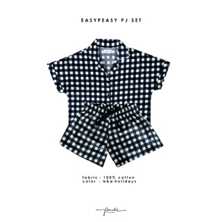 Panche.Sleepwear ชุดนอนรุ่น EasyPeasy สี B&amp;W Holidays