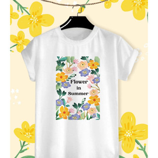 เสื้อยืดลายดอกไม้ Summer in summer